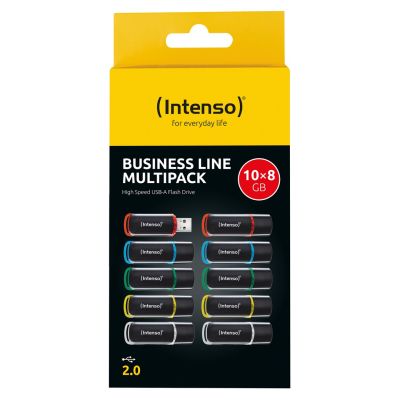 6. Intenso 3511561 USB Flash Drive 8GB USB Type-A 2.0 Black, Red, Green, Transparent, Yellow, Blue