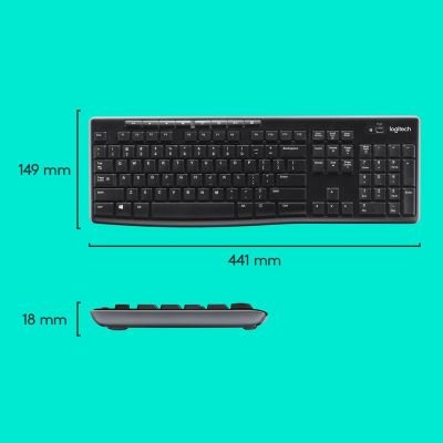 17. Logitech MK270 Membrane Keyboard 920-004508 (USB (2.4 GHz Radio); black)