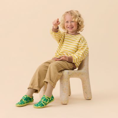 9. Affenzahn Movy Caterpillar Cotton Barefoot Slippers (01398-20001)