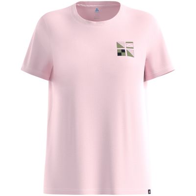 4. Women's short-sleeve ODLO T-shirt crew neck s/s COTTON BLEND ODLO FLAGS, pink