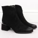 6. Women's suede high-heeled ankle boots, black, Potocki 12422