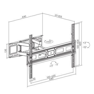 4. MACLEAN TV MOUNT VESA 600X400 MC-710N