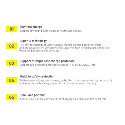 14. Baseus Super Si 1C fast wall charger USB Type C 25W Power Delivery Quick Charge white (CCSP020102)