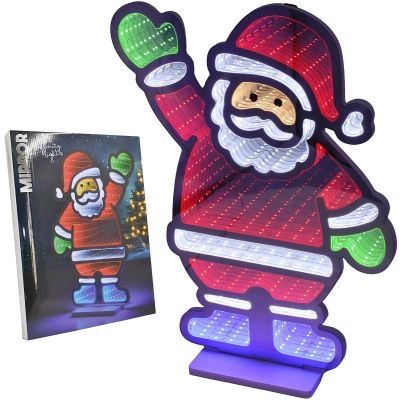6. MIRROR DECORATION WITH LED DIODES INFINITY MIRROR EFFECT SANTA CLAUS