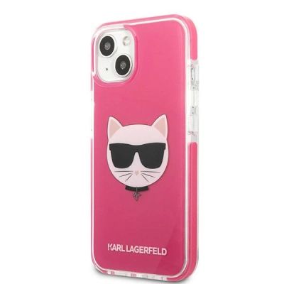 2. Karl Lagerfeld Choupette Head case for iPhone 13 mini - fuchsia