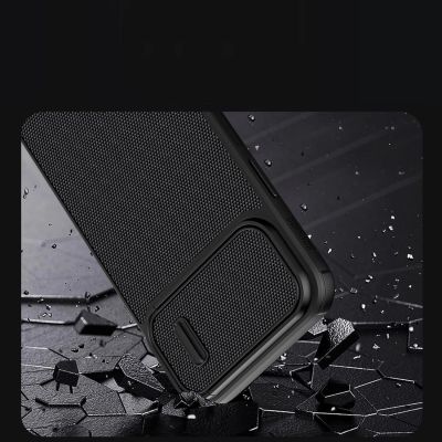 8. Nillkin Textured S Case iPhone 14 Plus armored cover with camera cover green