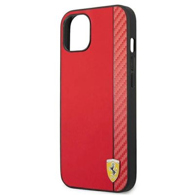 6. Ferrari FESAXHCP13SRE iPhone 13 mini 5.4" red/red hardcase On Track Carbon Stripe