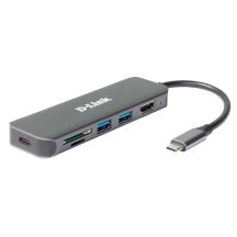 D-Link DUB-2327 Wired USB Type-C Docking Station Gray