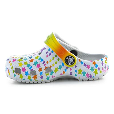 4. CROCS CLASSIC DISCO DANCE PARTY CLOG T SHIMMER/MULTI FLOPS 208096-0ZT