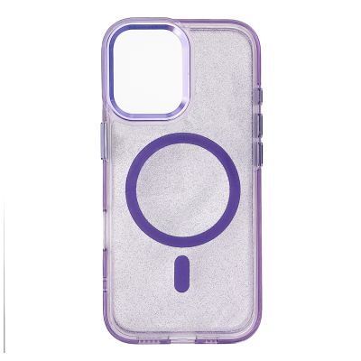 2. Wozinsky Glitter Case with Mag Safe for Samsung Galaxy S25 - Purple with Glitter