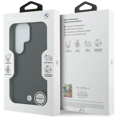 8. BMW Sign Magnetic Carbon Fiber MagSafe Case for Samsung Galaxy S26 Ultra - Black