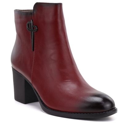 4. Red high-heeled women's ankle boots M.Daszyński SA250-4