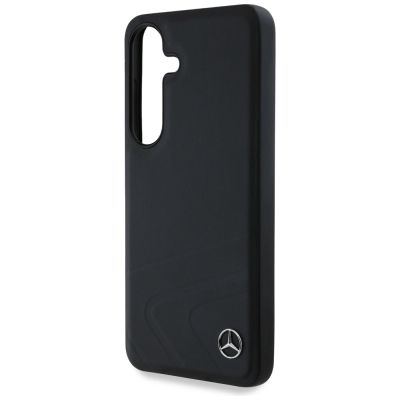 6. Mercedes Leather Horizontal Debossed Curves MagSafe Case for Samsung Galaxy S25 - Black