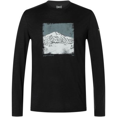 2. Men's long-sleeve shirt SUPER.NATURAL M LITHOGRAPHY MOUNTAIN LS black