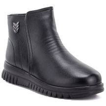 Comfortable women's ankle boots with a wedge, black Potocki PT16398