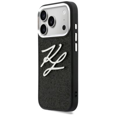 2. Karl Lagerfeld IML Glitter KL Diamond Logo Case for iPhone 17 Pro - Black