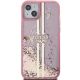 3. Guess Liquid Glitter Gold Stripes case for iPhone 15 Plus / 14 Plus - pink