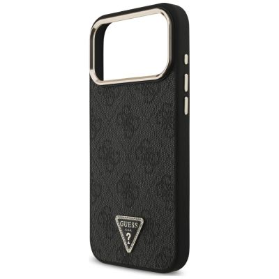6. Guess 4G Triangle Logo MagSafe Case for iPhone 18 Pro Max / 17 Pro Max, black – gold
