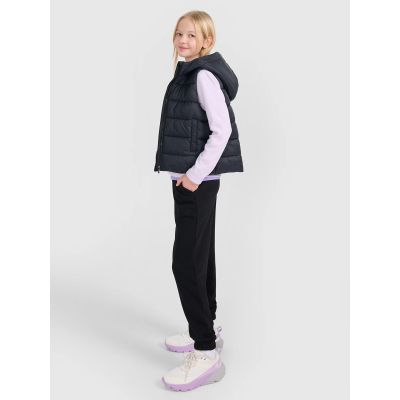 4. Girls' down vest with synthetic filling 4F 4FJWSS25TVJAF166-20S