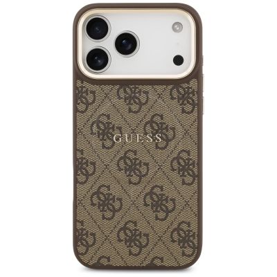 3. Guess 4G PU Classic Logo MagSafe Case for iPhone 17 Pro Max - Brown