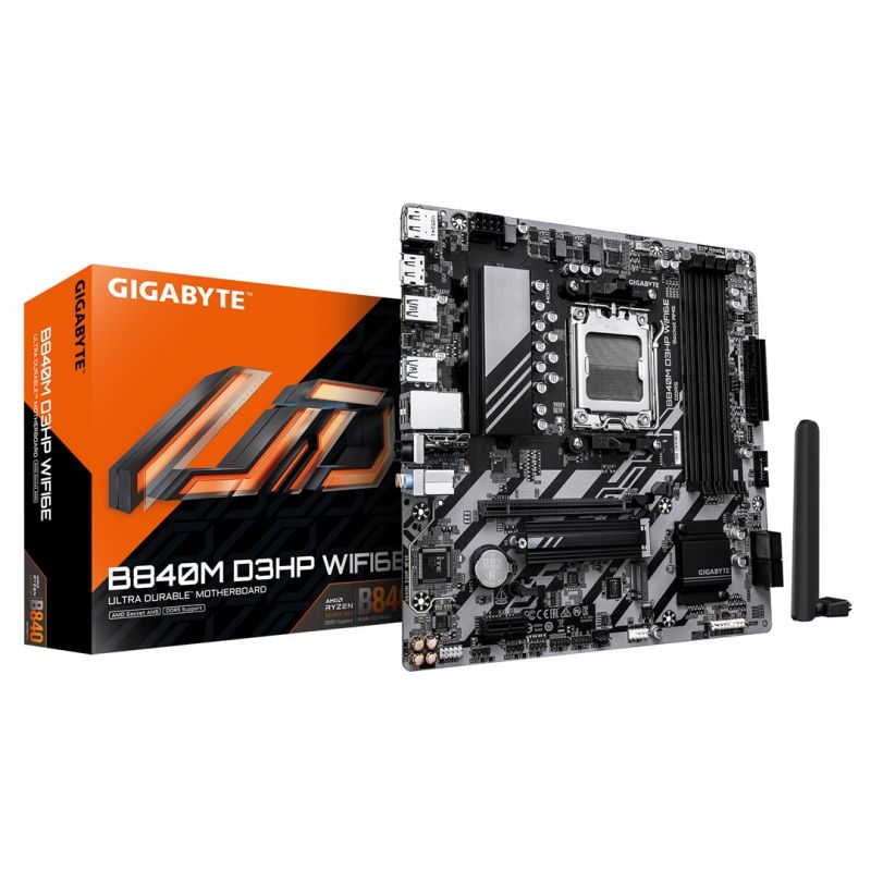 5. GIGABYTE B840M D3HP WIFI6E AMD B840 Socket AM5 micro ATX