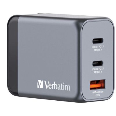 11. Verbatim GaN GNC-65 2xUSB-C Universal Mains Charger