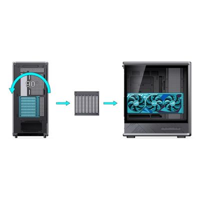 5. Jonsbo D401 PC Gehäuse, Midi Tower, ATX, Tempered Glass - black