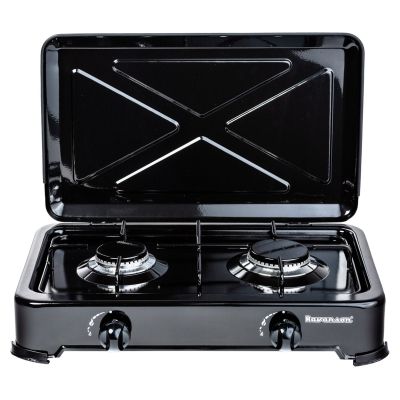 4. Ravanson K-02TB 2-burner portable gas stove (black)
