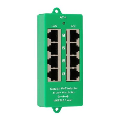 4. Extralink Gigabit PoE Injector 4 Port Active, 4 Gigabit 802.3at/af ports, Mode A
