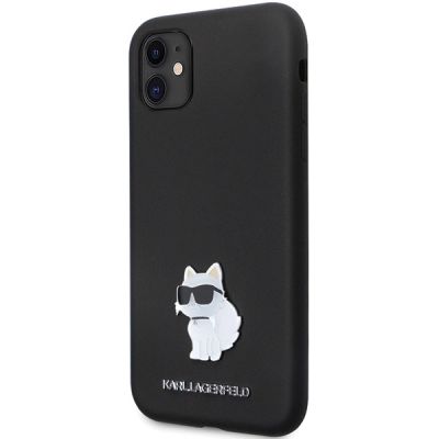 2. Karl Lagerfeld KLHCN61SMHCNPK case for iPhone 11 / Xr - black Silicone C Metal Pin