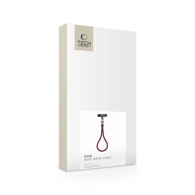8. Tech-Protect C11S Rope Wrist Strap for Phone - Burgundy