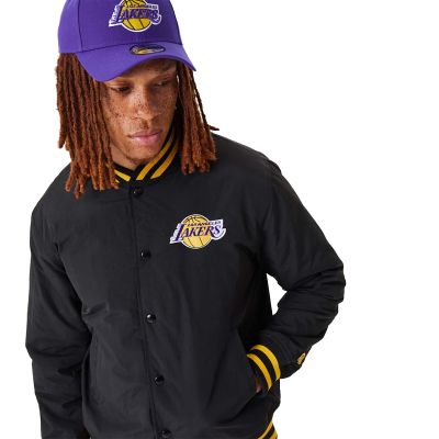 3. New Era NBA Los Angeles Lakers Script Bomber Jacket - 60332205