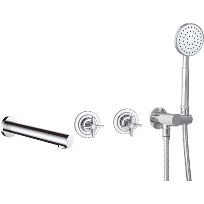 Concealed bathtub faucet with shower set