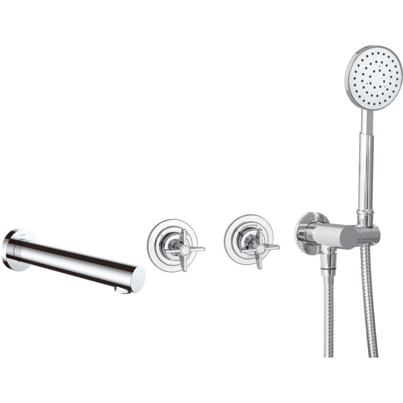 Concealed bathtub faucet with shower set