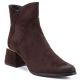 Women's high-heeled suede ankle boots in chocolate Potocki SZ12875