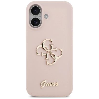 3. Guess Silicone Big 4G Script Case for iPhone 17 - Pink