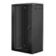 17. Lanberg WF01-6422-10B rack cabinet (22U; 1082mm / 600mm / 450 mm; wall-mounted; openable; 19''; black)