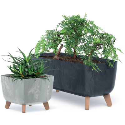 11. GRACIA CASE CONCRETE EFFECT FLOWER POT 58x24CM