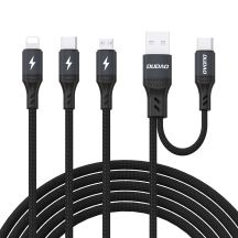 Dudao L3W USB-A/USB-C to Lightning/USB-C/MicroUSB 66W Cable - Black