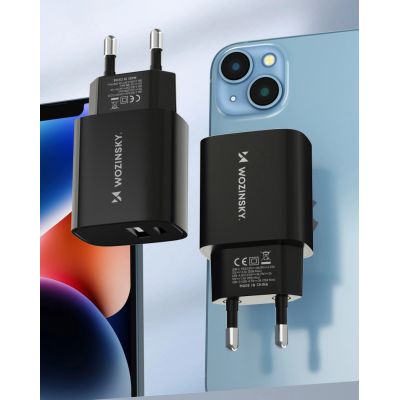 11. Wozinsky WGWCB USB-A USB-C 20W Wall Charger - Black