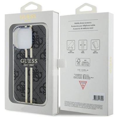 8. Guess IML 4G Gold Stripe case for iPhone 15 Pro - black