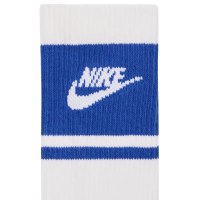 8. Nike Everyday Elevated Crew Socks 3 Pairs White and Blue IM7949 904