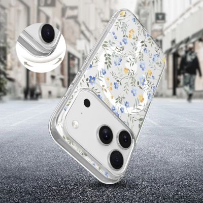 5. Tech-Protect FlexAir MagSafe Case for iPhone 17 Pro - Daisies with Leaves