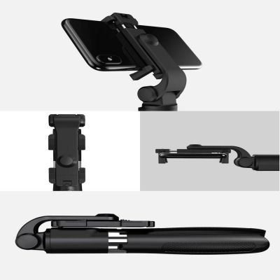 8. Tech-Protect L01S Bluetooth Selfie Stick with Tripod up to 70cm - Black