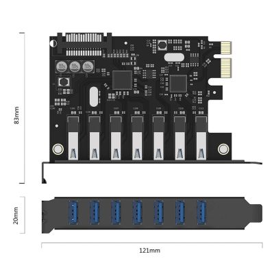 8. 7-Port USB 3.0 PCI-E Expansion Card for Desktop Chassis