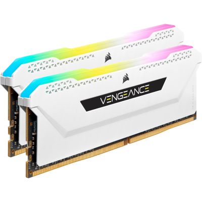 6. Corsair Vengeance RGB Pro CMH32GX4M2E3200C16W Memory Module 32GB 2x16GB DDR4 3200MHz