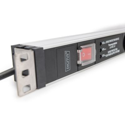 5. Digitus Power strip with aluminum profile and switch, surge protection, integrated mains filter, 5 sockets with contacts