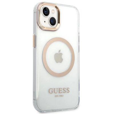4. Guess GUHMP14SHTRMD iPhone 14 6.1 "gold / gold hard case Metal Outline Magsafe