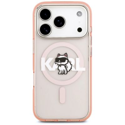 3. Karl Lagerfeld IML Choupette Sketch Logo MagSafe Case for iPhone 17 Pro - Pink