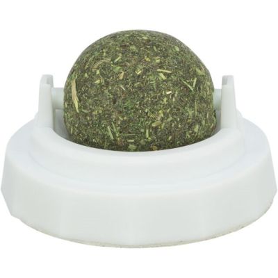 Catnip ball with handle, for cats, 5 cm, for sticking